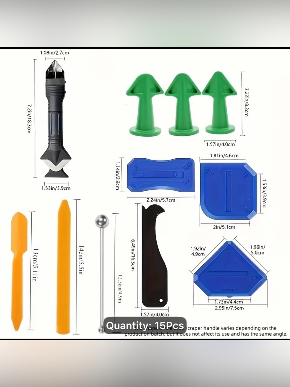 15 Piece Caulking Tool Kit Sealant Finishing Scraping Set NEW